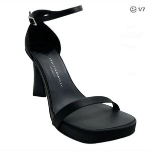 Stella McCartney Black Recycled Satin Elsa Sandals